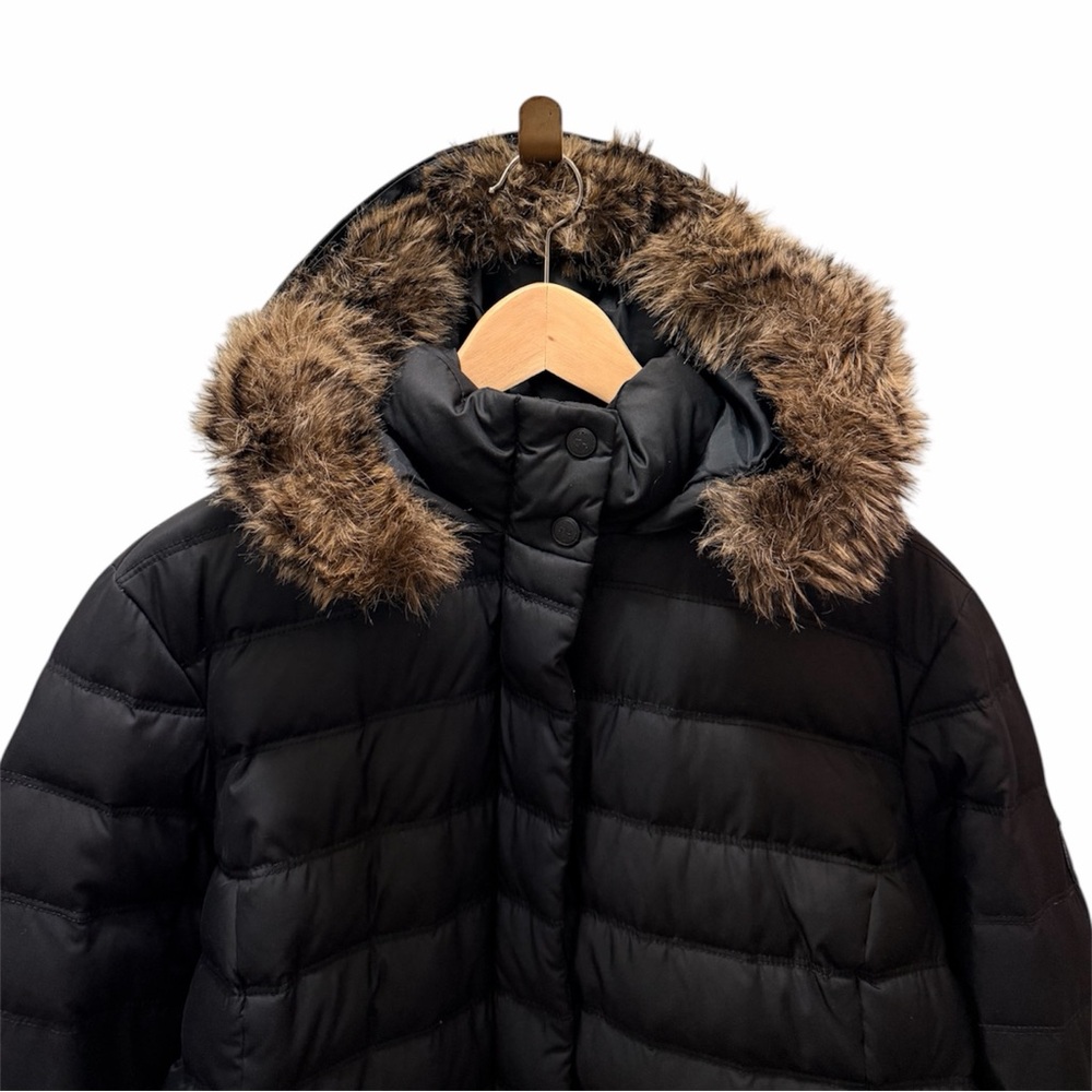 Tommy Hilfiger Women XXL Black Down Feathers Winter Puffer Jacket Faux Fur Hood - Picture 7 of 16